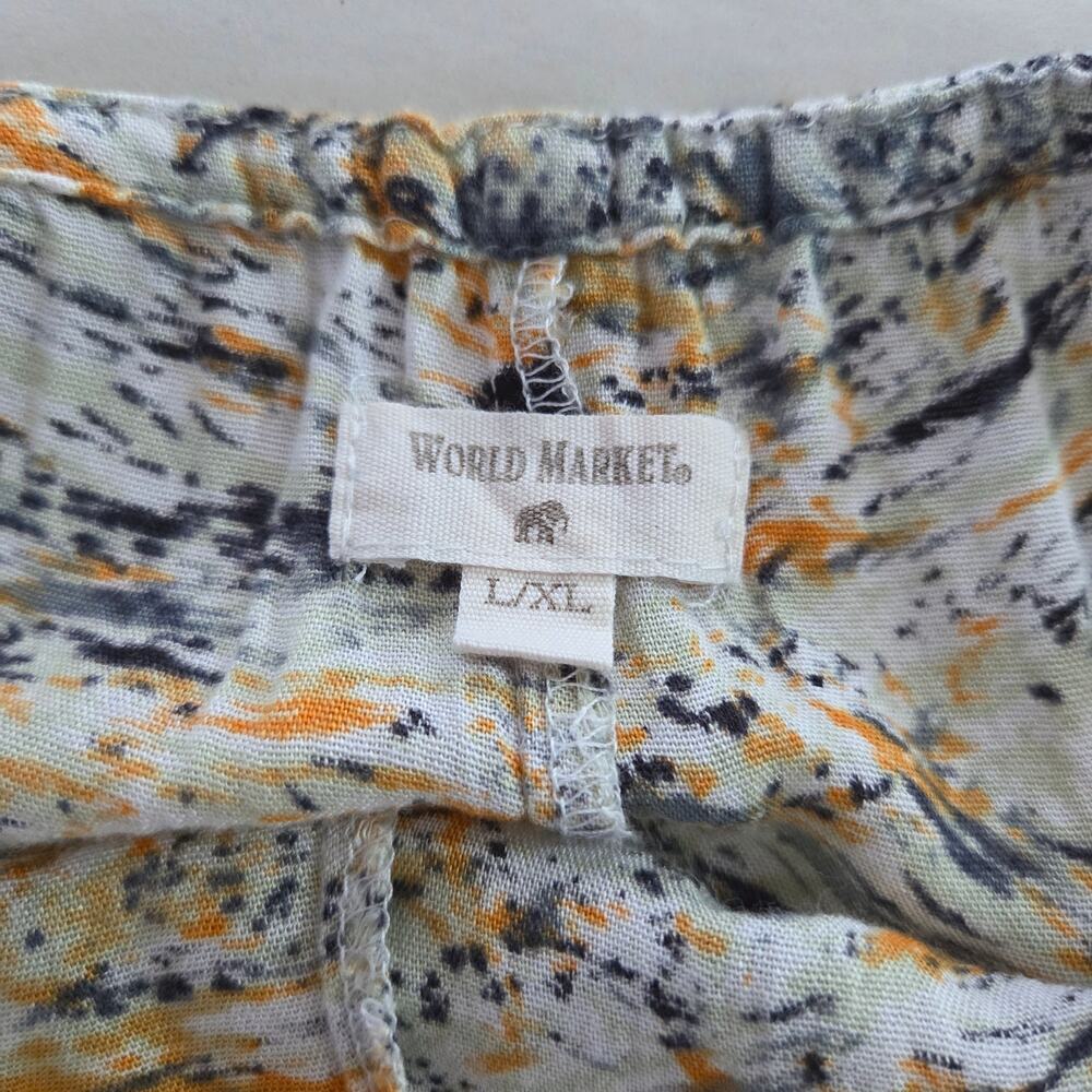 World Market Boho Baggy Fit Wide Crop Leg Jumpsuit Soft Rayon Pockets LARGE/XL - Picture 10 of 12